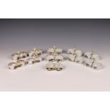 A group of eleven Meissen and Dresden porcelain double salts, c.1900-1920, comprising a matched