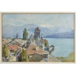 attributed to William Alister Macdonald (British, 1861-1948), Chateau de Chillon, Lake Geneva .