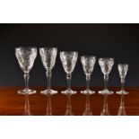 A fine and extensive 1950s Thomas Webb cut crystal suite of glass, c.1958, with wheel cut and hand