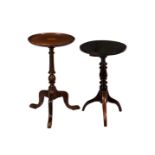 An Edwardian inlaid mahogany wine table, with central fan patera, 18½in. (47cm.) high, 10in. (25.