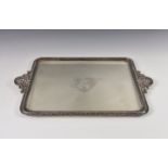 A French Cardeilhac silver tray, late 19th early 20th century, c.1879, of rounded rectangular form