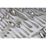 A collection of Mappin & Webb Princess plate cutlery, comprising 11 x table spoons, 9in. (22.8cm.)