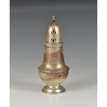 A modern silver sugar caster, D J Silver Repairs, London, 1966, of typical baluster form, 6in. (15.