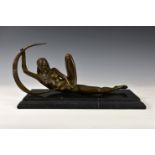 An Art Deco style female nude sculpture figure by Raymondo, the nude female figure in a sensual