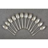 A matched set of twelve silver Old English Pattern teaspoons, by Josiah Williams & Co, London, three