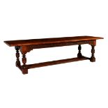 A good Elizabethan style oak refectory table, possibly Scottish, second half 20th century, the