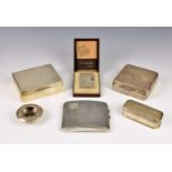 A George V silver engine turned cigarette case and other smoking related collectables, W. T. Toghill