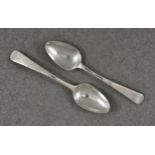 A pair of Channel Islands silver Old English pattern teaspoons, maker's mark PN, struck twice (