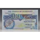 BRITISH BANKNOTE - The States of Guernsey - Ten Pounds, c. 1980, Signatory M. J. Brown, low serial