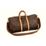 Louis Vuitton - a Keepall 55 monogram canvas holdall, 1980s, code to interior strap fixings '853