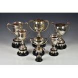 Guernsey Game Fowl Club interest - A collection of six silver trophy cups, to include Tiddle-de-