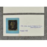 Philatelist interest - Great Britain Queen Victoria Penny Black stamp - plate 5 with black Maltese