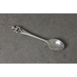 Indian Railway interest - Regimental silver teaspoon, the terminal as a crest, inscribed 'G.I.P.