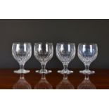 A set of four modern Victorian style slice cut rummers by Stuart Crystal, the slice cut decoration