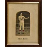 A scarce antique Stevengraph of the great boxer John L Sullivan, Stevengraphs were nineteenth