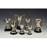 Guernsey Game Fowl Club interest - a collection of seven silver trophy cups, to include: the 'Club