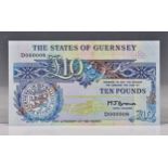 BRITISH BANKNOTE - The States of Guernsey - Ten Pounds, c.1980, Signatory M. J. Brown, low serial