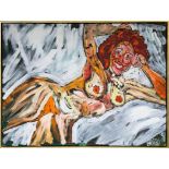 John Bratby, R.A. (British, 1928-1992), " Reclining nude # 2 " acrylic on canvas, signed 'BRATBY '