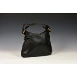 A Gucci Guccissima Creole Hobo black leather monogram handbag, model 145826, with embossed black