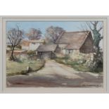 Eric McGregor (British, 20th century), 'Cotswold Barns' watercolour, signed lower right and dated '