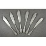 A set of six Victorian silver Kings pattern fish knives, Henry Holland (of Holland, Aldwinckle &
