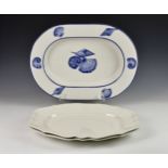 A Villeroy & Boch porcelain seafood serving dish, large proportions, of oval form, with deep well