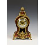 A French Boulle inlaid striking table clock, late 19th / early 20th century, the balloon shaped case