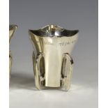 An Edwardian Irish silver mether cup, Charles Lambe, Dublin. 1905, of typical tapering square form