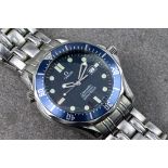 A stainless steel Omega Seamaster Professional gentleman's calendar centre seconds wrist watch, Ref: