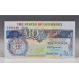 BRITISH BANKNOTE - The States of Guernsey - Ten Pounds Z replacement, c. 1980, Signatory M. J.