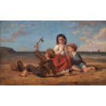 English School (late 19th century), Children on a beach oil on board, unsigned 10 x 16in. (25.4 x