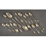 A collection of various silver cutlery, to include a pair of Apostle salt spoons by Henry Holland,