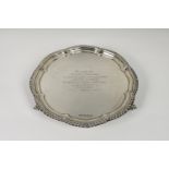 Guernsey interest - an Elizabeth II silver presentation salver, Viners Ltd., Sheffield 1962, of