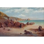 Sarah Louisa Kilpack (British, 1839-1909), Saints Bay, Guernsey oil on canvas, unsigned,