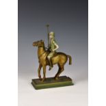 Attributed to Joseph Lorenzl - a rare Art Deco Austrian cold painted spelter polo player table