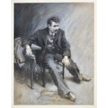 Gilbert Holiday (British, 1879-1937), Portrait of a the actor Giovanni Grasso charcoal and