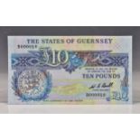 BRITISH BANKNOTE - The States of Guernsey - Ten Pounds, c. 1980, Signatory W. C. Bull, low serial