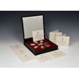 Franklin Mint - The Guards Regiments silver box collection, a collection of eight "Sterling"