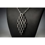 Jack Spencer (British, 20th century) - a modernist silver pendant necklace, Sheffield 1974, of