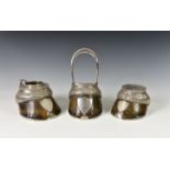 Equestrian interest - Three George V silver mounted presentation horse hoof desk accessories, all by