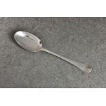 An 18th century Channel Islands silver Hanoverian pattern soup spoon, maker's mark PA struck once (