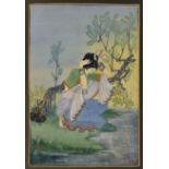 An Indian gouache painting by Ranada Charan Ukil (Indian, 1900-1970), signed and dated 1924,