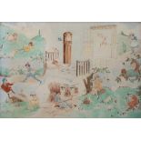 English School (1920s), Childhood dreams watercolour, unsigned 26½ x 38¾in. (67.5 x 98.5cm.)