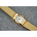 A vintage 18ct gold Omega square ladies wrist watch, 1950s, with Cal. 311 manual wind movement,