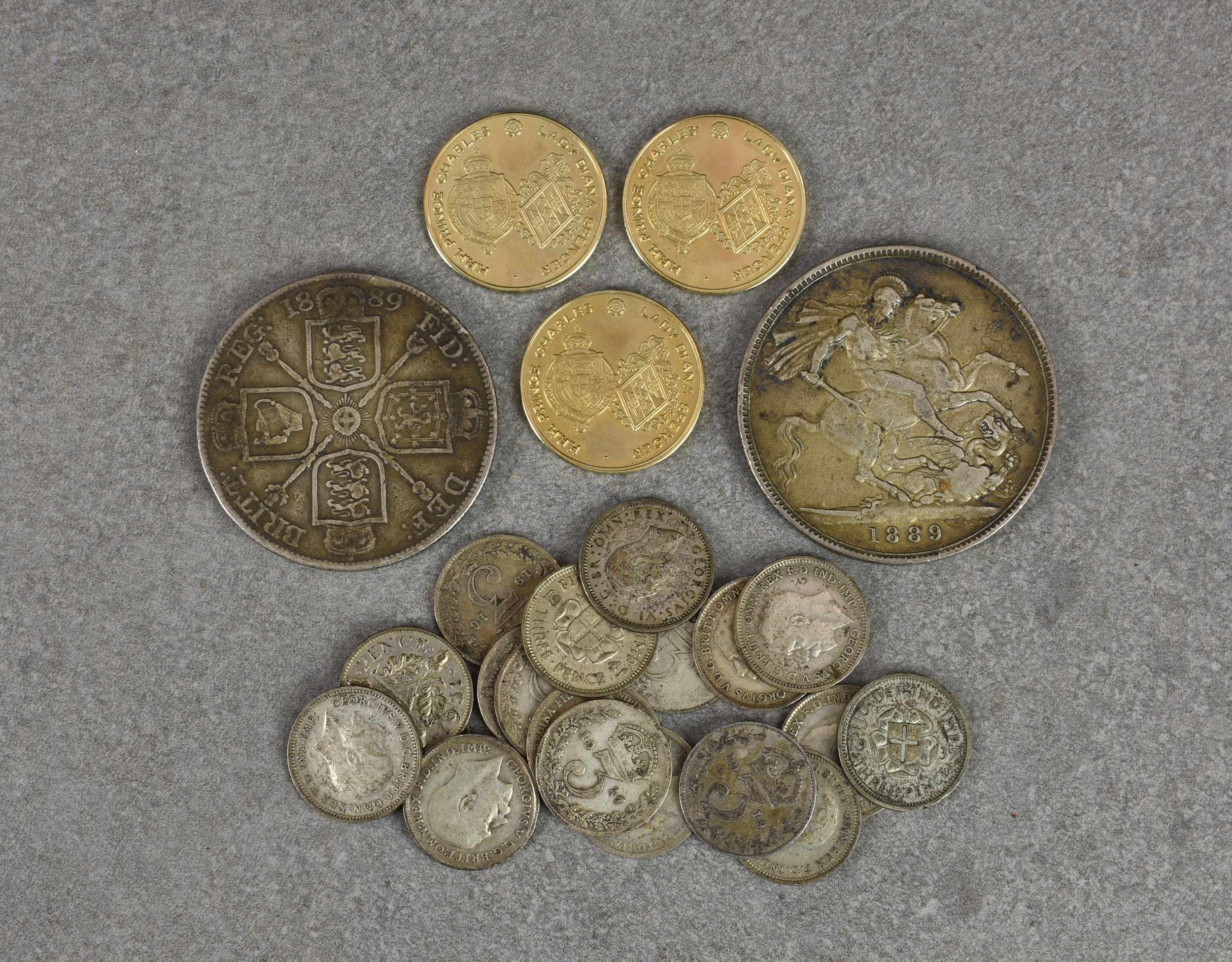 A collection of silver Queen Victoria and later silver coinage, comprising of George & Dragon & four