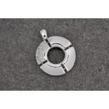 An 18ct white gold and diamond pendant by Antonini, the pendant inset with approximately 1ct of very