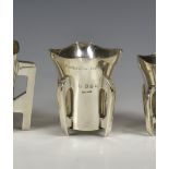 An Early Edwardian Irish silver mether cup, West & Son, Dublin, 1902, of typical tapering square