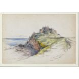 Sarah Louisa Kilpack (British, 1839-1909), Mont Orgueil Castle, Jersey and view near the Gouffre,