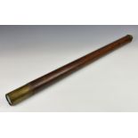 Historical Royal Navy interest - 19th century leather clad single-draw marine telescope by Dollond