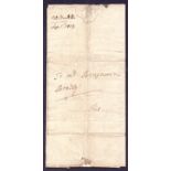 POSTAL HISTORY : GB: 1705 entire from Dublin relating to payment of a debt,